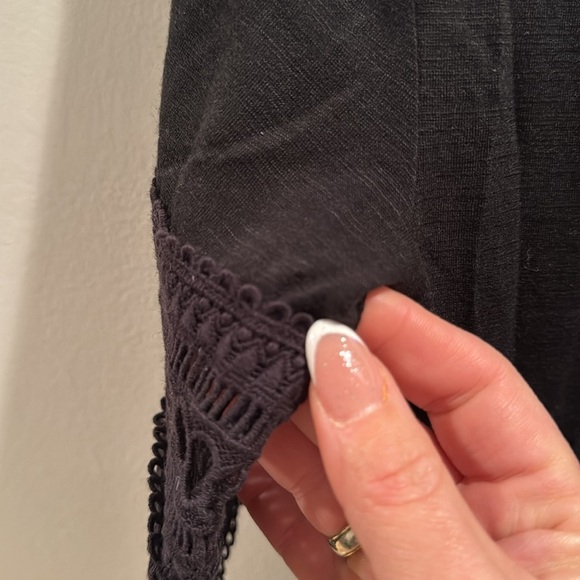 See By Chloe Dark Navy Blue embroidered sleeves Top Small - Picture 7 of 7